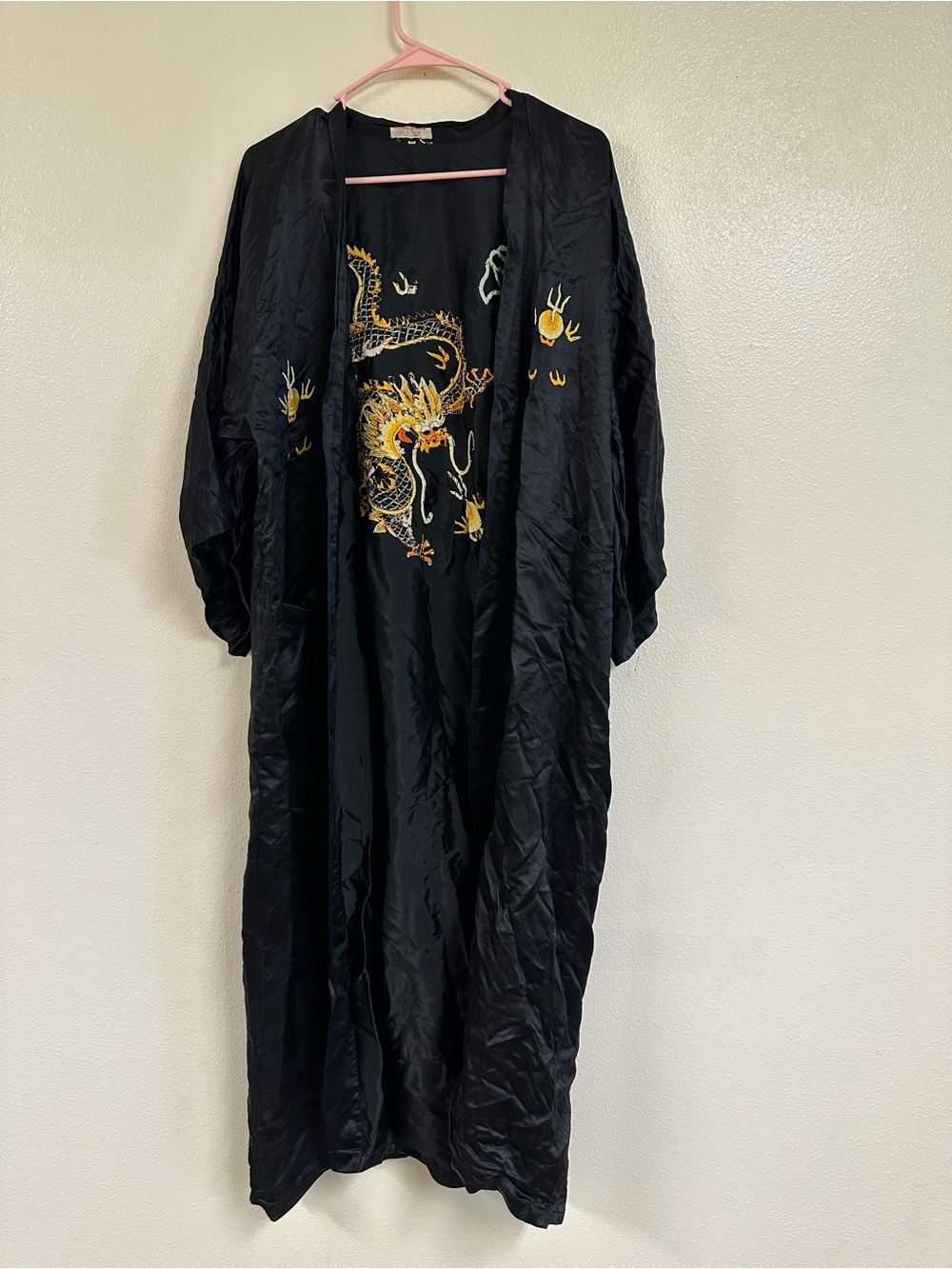 Vintage Golden Dragon Embroidered Kimono